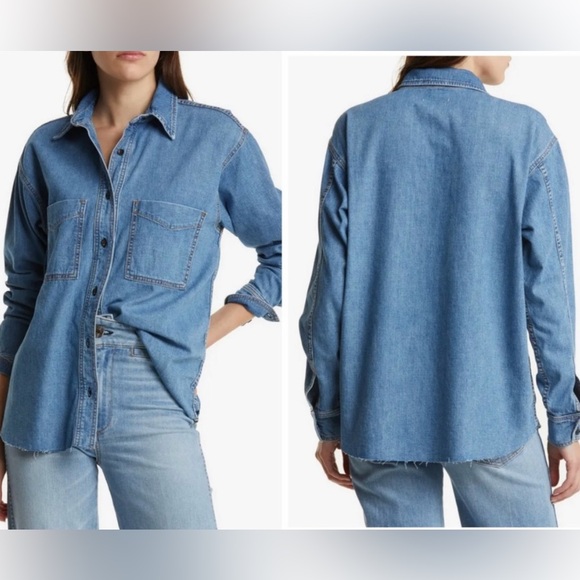 Sale!▪️NWOT ASKK NY Oversized Denim Button Down Shirt - Picture 3 of 11